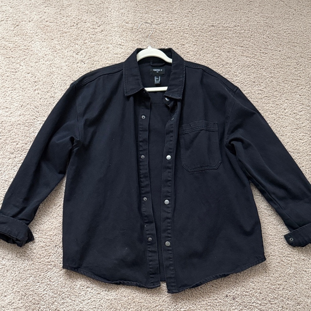 Forever 21 Black Collared Shirt